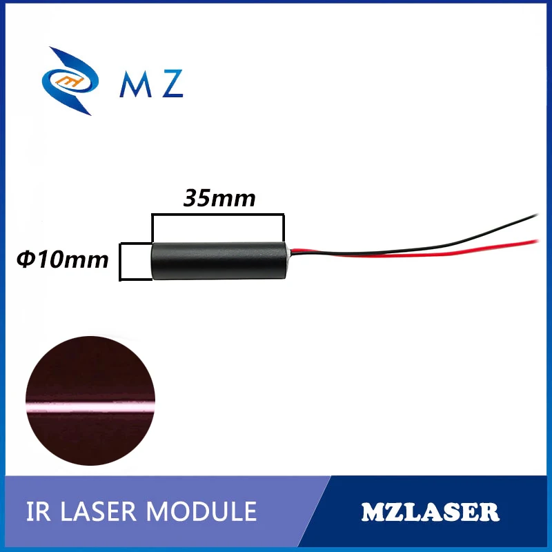 Hot Selling Compact D10mm  940nm 100mw IR Infrared Line laser Module Invisible Light Industrial Grade Outdoor