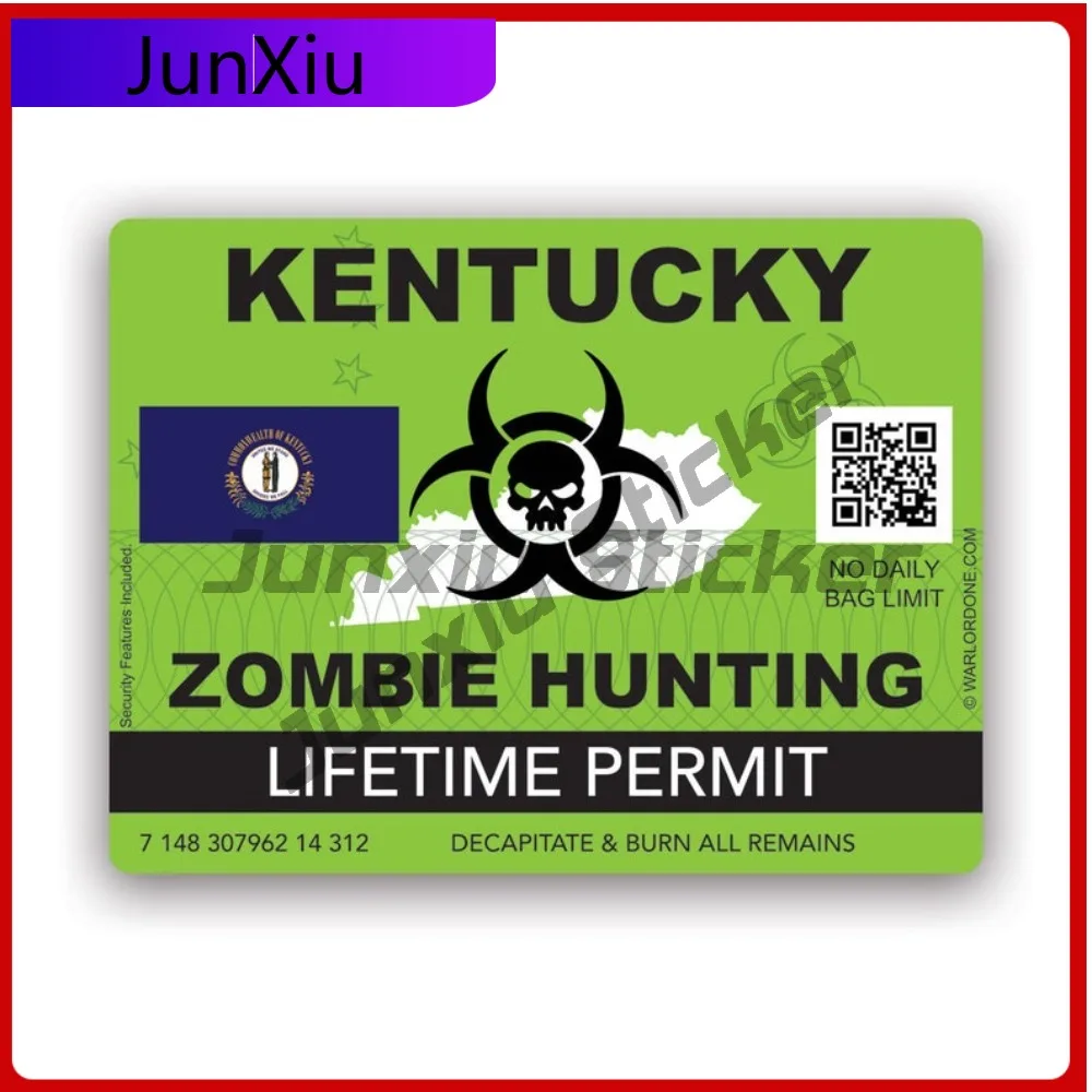 

Zombie Kentucky State Hunting Permit Sticker Anime Laptop Waterproof Vinyl Decal For Suvs Protection Decor Protection Decor