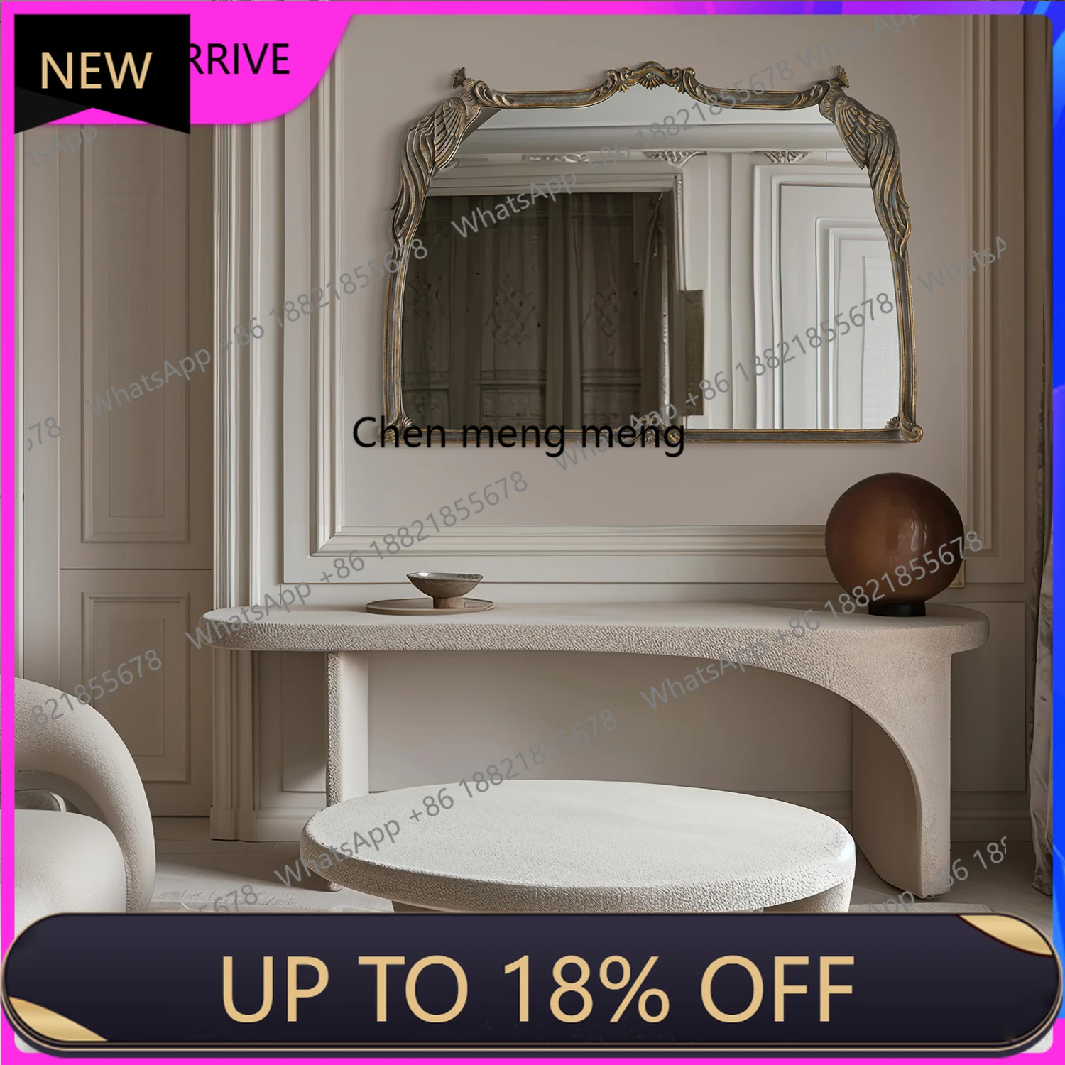 

C88 Classic vanity mirror Large size to create exquisite vanity corner Elegant exquisite vanity mirror