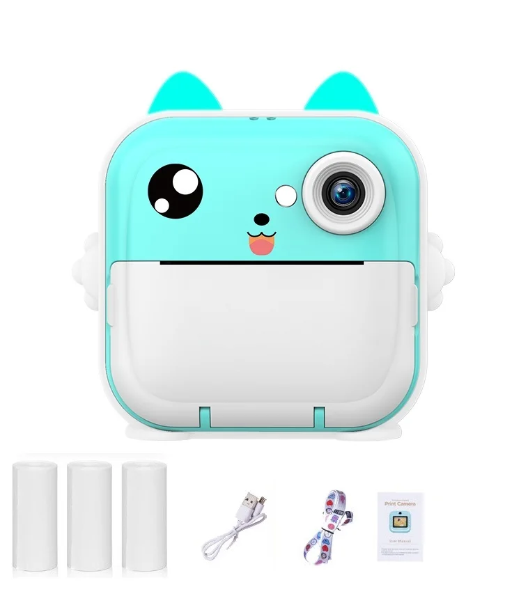 Portátil mini câmera digital crianças fotografia impressão instantânea foto impressora térmica vídeo brinquedos educativos presente de aniversário