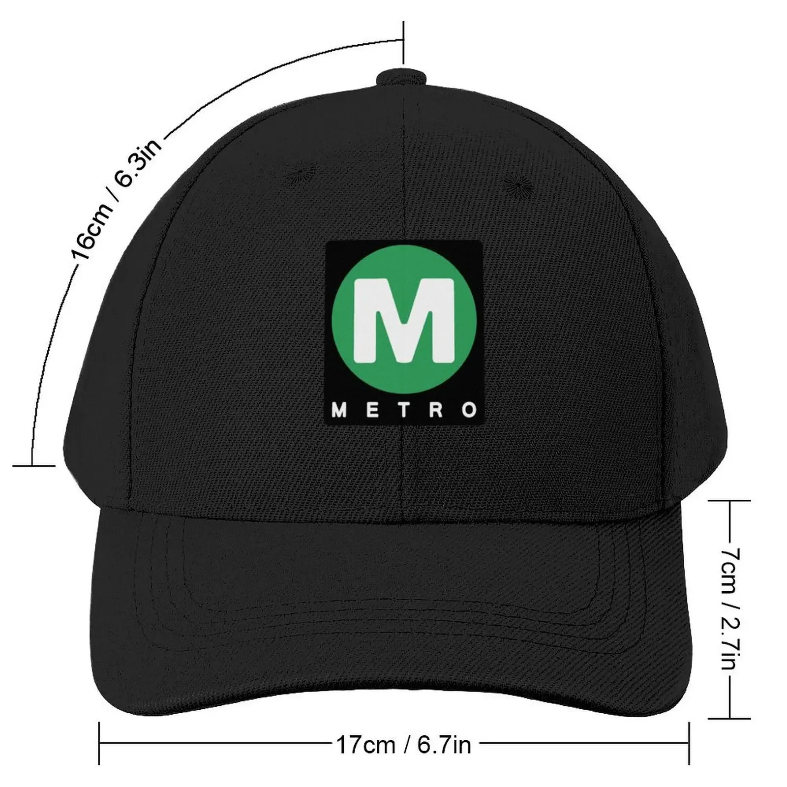 Vintage Los Angeles Metro Logo (Green) Baseball Cap Custom Cap New Hat Hats Man Women's