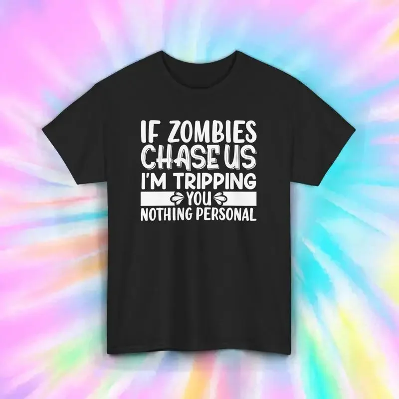 Zombie Chase T Shirt Funny Apocalypse Humor Novelty S 5XL