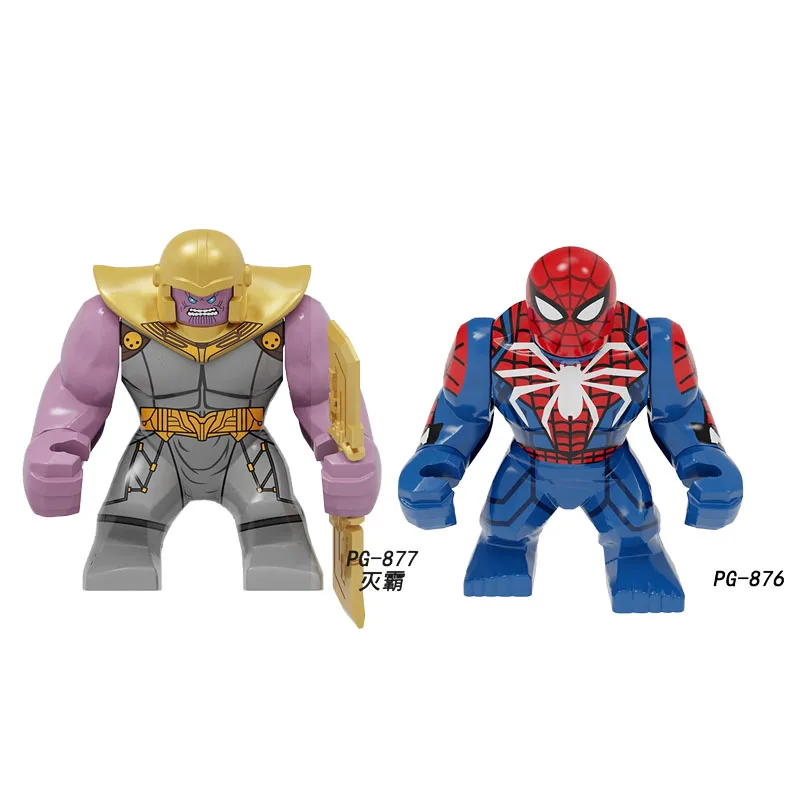 Marvel Mini bonecas de bloco de construção, figura Anime, super-herói DIY, brinquedo de bloco de construção montado, presente infantil, 2 peças