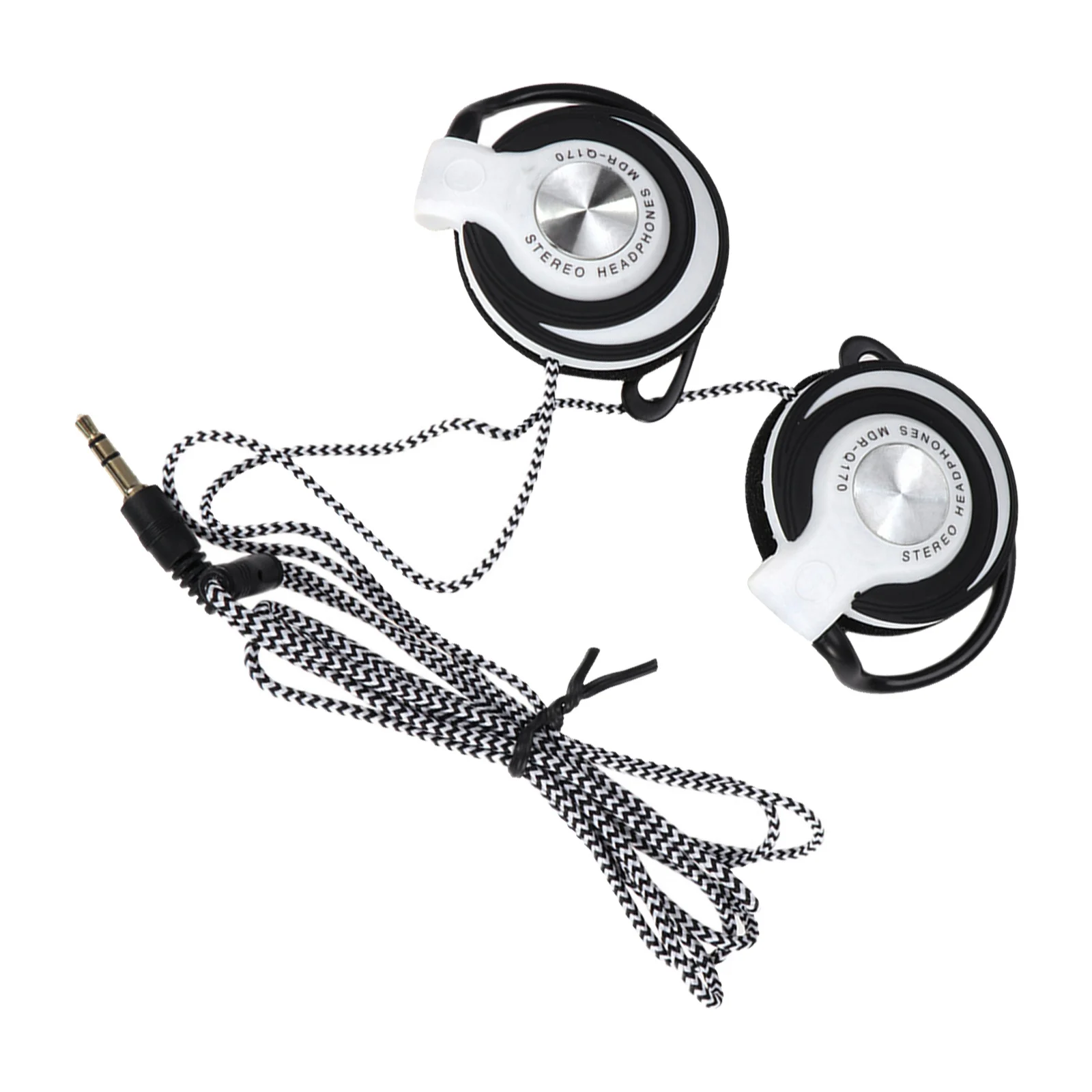 Clip on Earhook Earphones Stereo Headphones Durable Cable Comfortable Ear Pads Compatible Mp3 Player Computer Earbuds