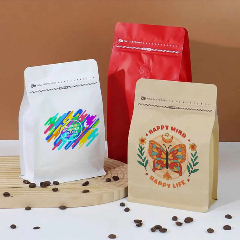 

Customized Printing Aluminium Foil Side Gusset Zipper Flat Bottom Coffee Powder Storage Bags with Air Valve