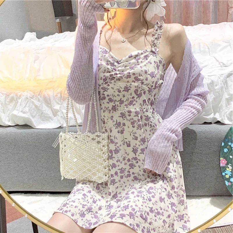 

2026 New Sle Women's Tea Break Floral Dr Gentle Soft A-Line Midi Dr plus Size Summer Commute Ele Lady Dr