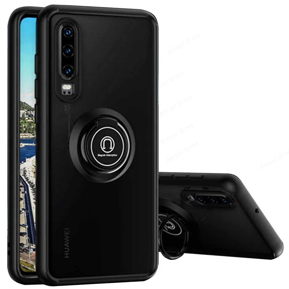 Magnetic Holder Phone Case For Huawei P30 Lite P20 P40 P50 Pro Nova 5T 8i 9 10 Shockproof Cover For Huawei P30 Pro Case Bracket