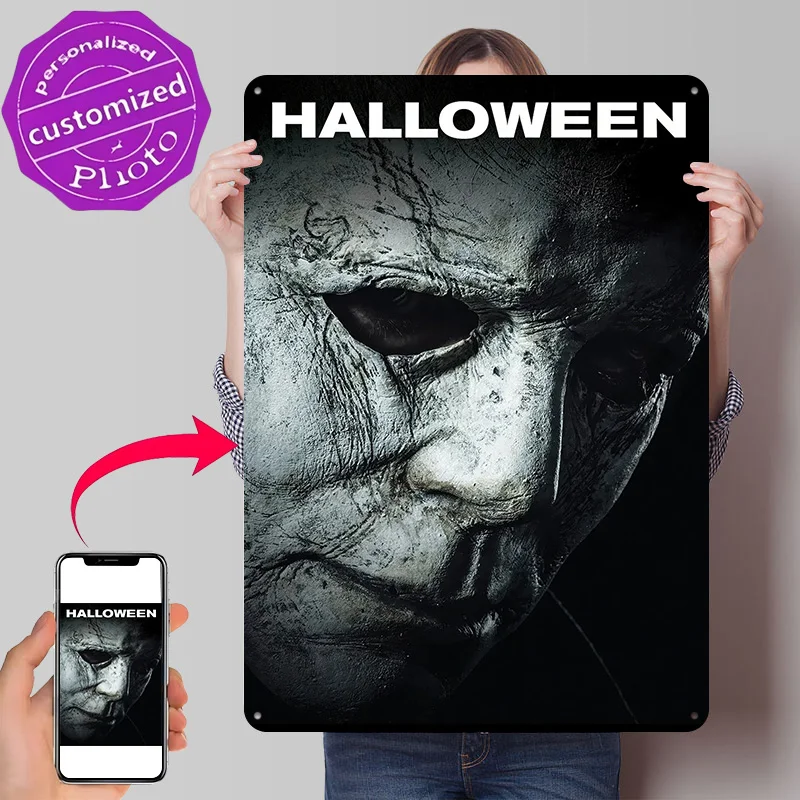 Halloween Movie Michael Myers Metal Poster Perfect Gift for Fans Lovers Customized Wall Art Metal Sign for Vintage Decor Room