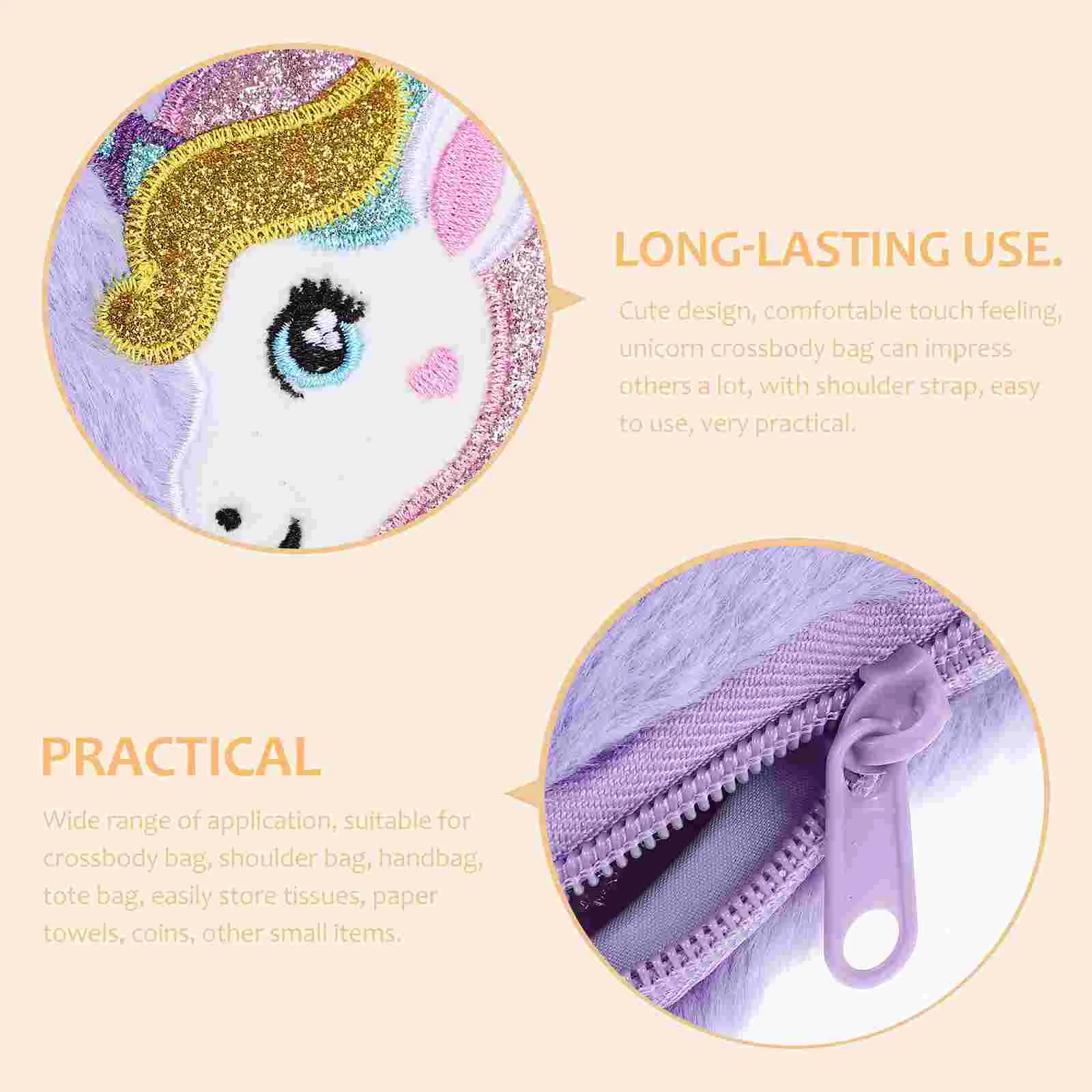 Borsa in peluche unicorno borsa a tracolla per bambina borsa a tracolla per ragazze carina con borse a portafoglio con tracolla