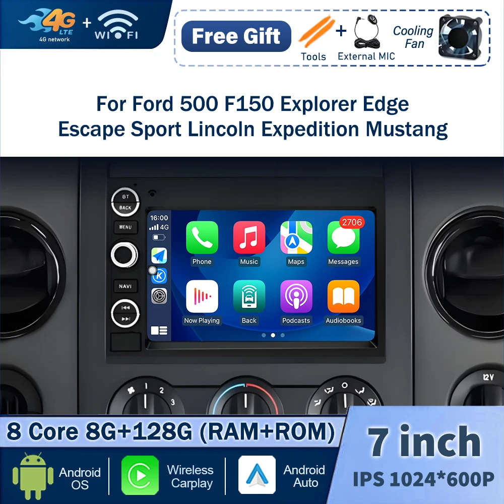 

Wireless Carplay for Ford 500 F150 Explorer Edge Escape Sport Lincoln Expedition Mustang Car Multimedia Player GPS Navigation BT