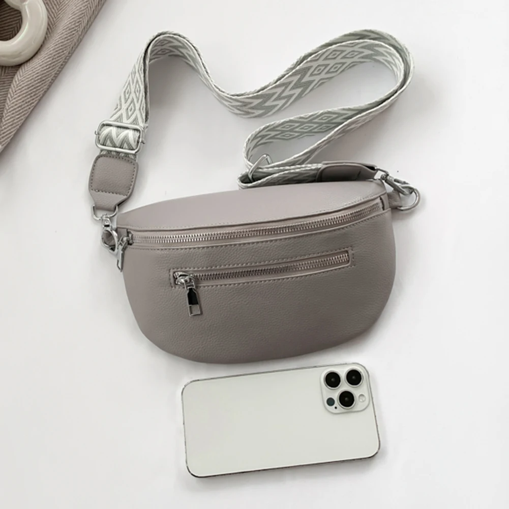 

Women Stylish Crossbody Bag with Wide Strap Retro Fanny Pack Multi-pocket Coin Phone Purse Travel Outdoor Bag