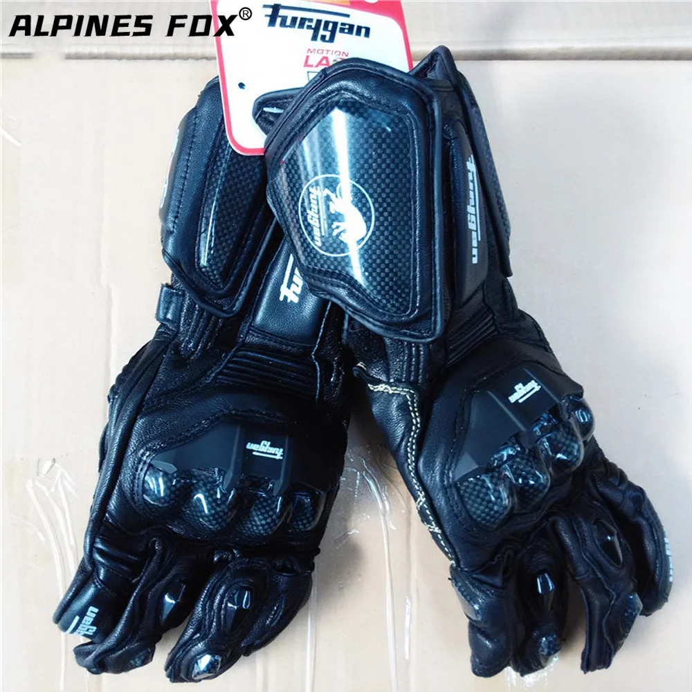 Furygan Waterproof Motorcycle Gloves Carbon Fiber Protective Gloves Retro Leather Gloves Men Motorbike Cycling Glove Black AFS10