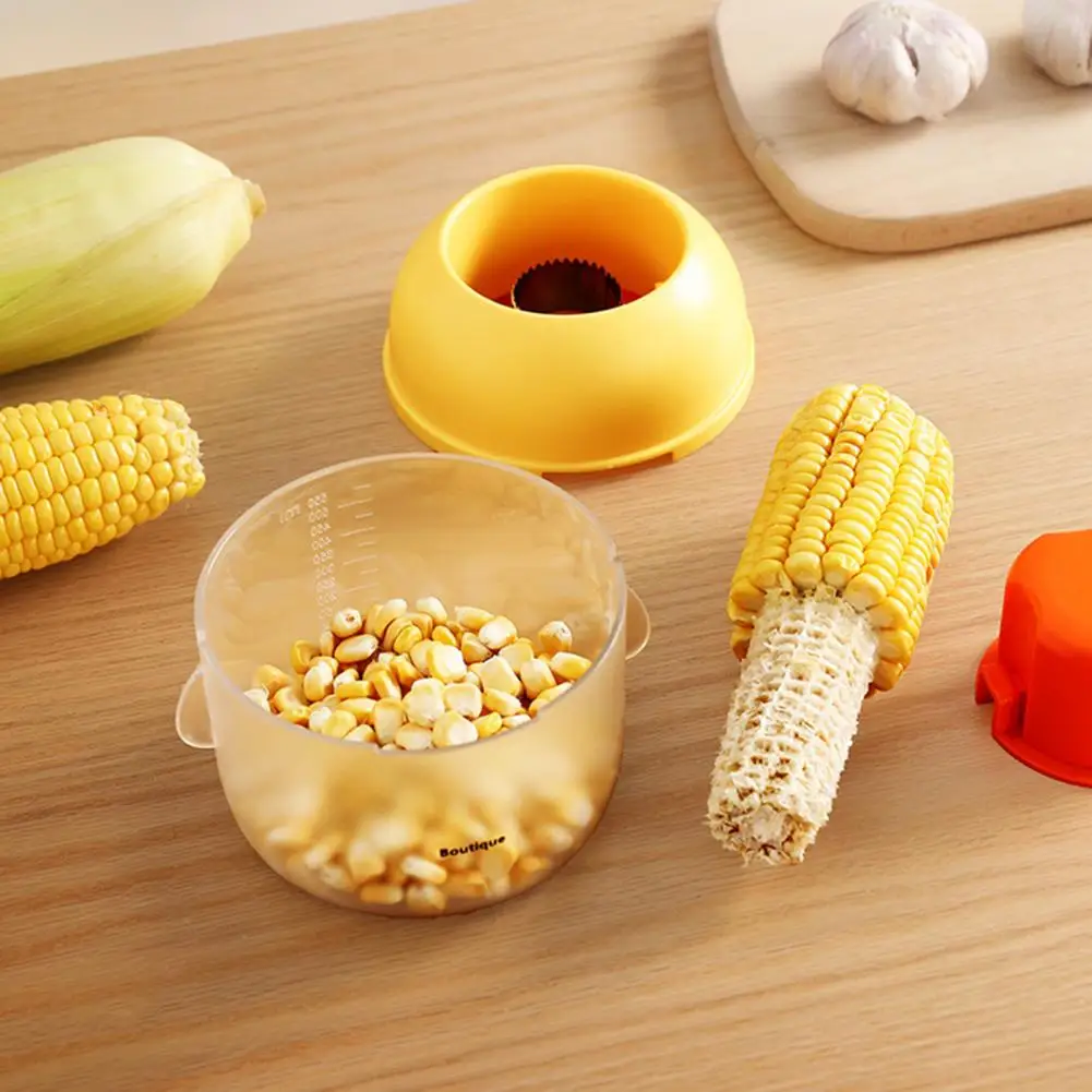 Tortilla Corn Kernel Remover Corn Kernel Peeler Cob Stripper Set with Safety Handle Quick Cutter Tool for Clean Cuts for Salads