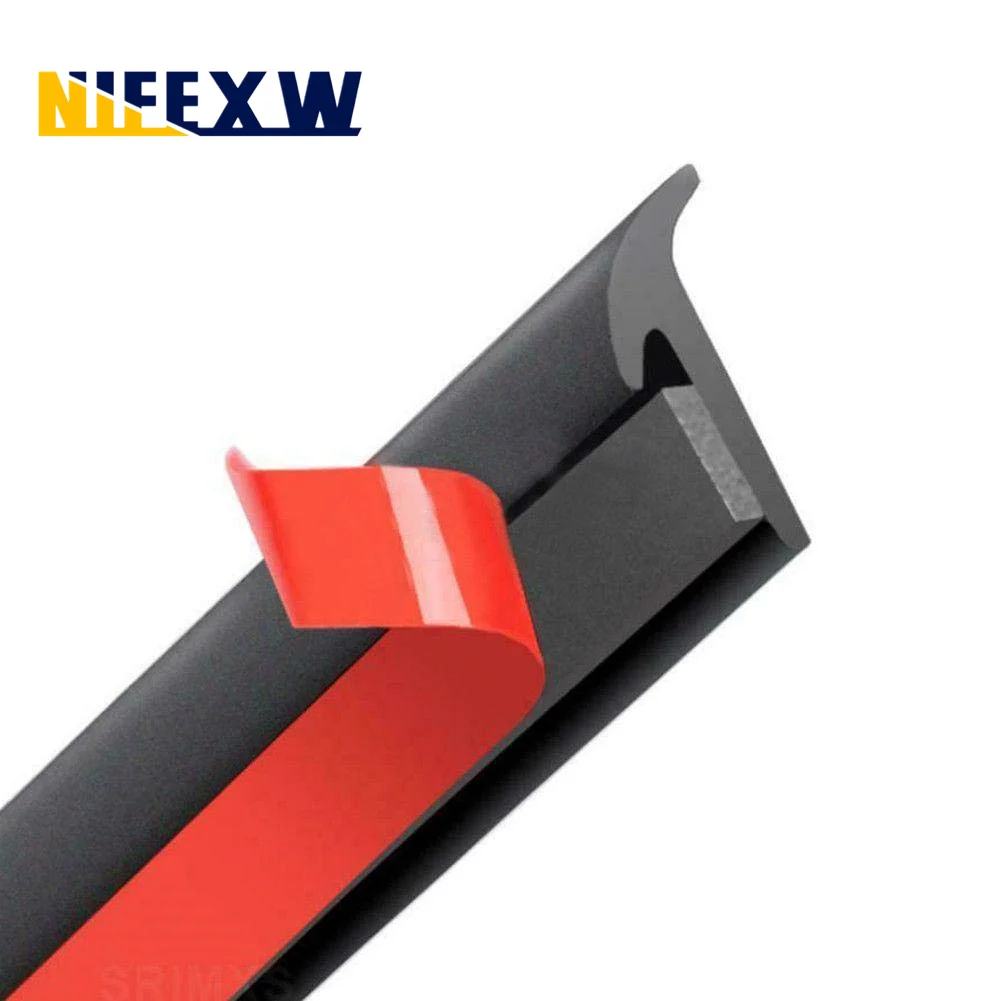 Universal Self Adhesive Auto Rubber Weather Draft Seal Strip Car Windshield Edge Sealing Strip Soundproof T-Type Edge Sticker