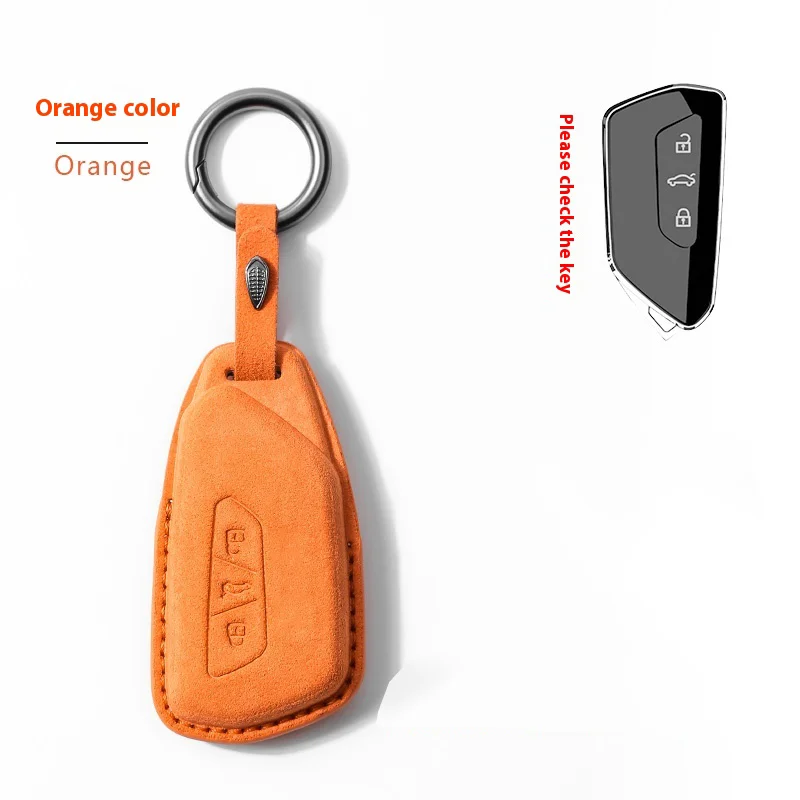 جلد الغزال لشركة فولكس فاجن فولكس فاجن جولف 8 MK8 ID.3 ID.4 كوبرا اوكتافيا A8 سيات ليون MK4 2020 2021 فورمينتور تاراكو حافظة مفاتيح السيارة فوب #2