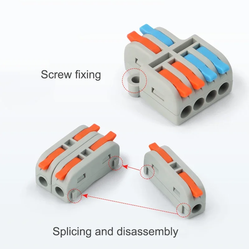 Mini Fast Wire Connector Universal Compact Splitter Lamp Wiring Cable Connector Push-in Conductor Terminal Block