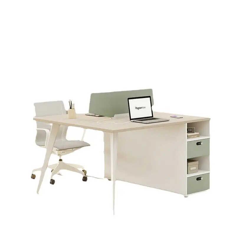 

cl-Simple Modular Office Desk and Chair Combination for Four/Six-Person Workstation with Modern Design and Drawers/Shelves*