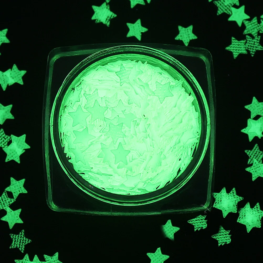 

1Set Shiny Nail Art Stickers 5 Bottles Heart Star Moon Snowflake Patterns Luminous DIY Manicure Set for Gift Female Beauty