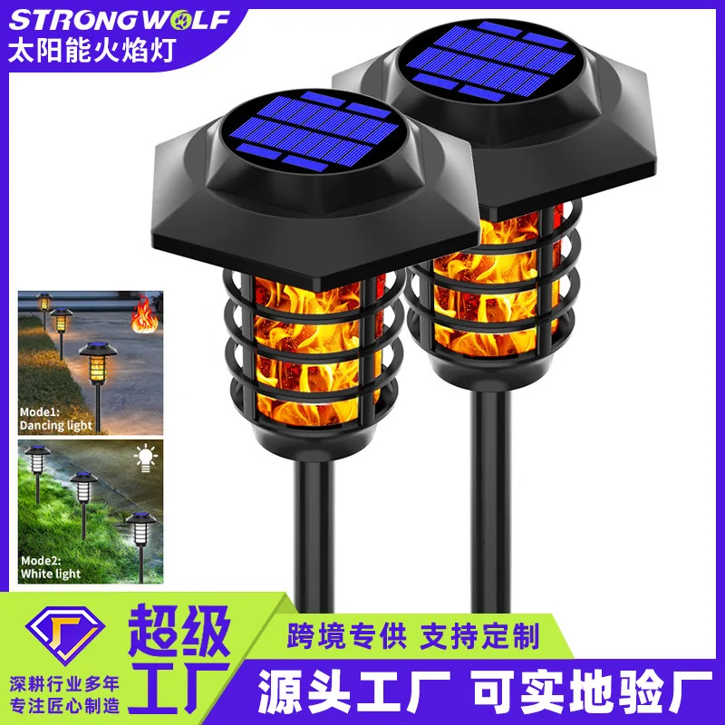 

2/4 шт. новейшие солнечные лампы с пламенем для двора, уличное водонепроницаемое ландшафтное освещение, управляемый свет, водонепроницаемая садовая лампа для газона, хит продаж