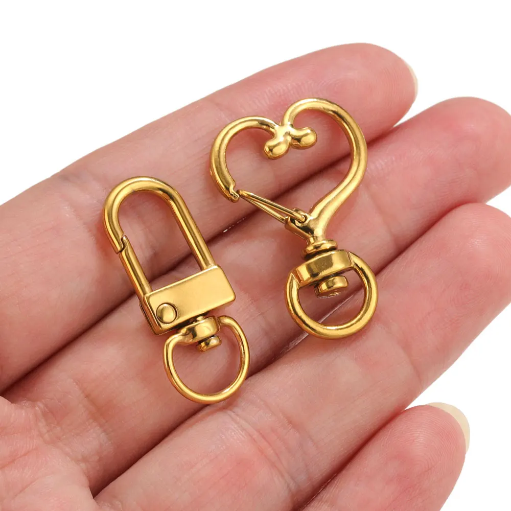 2 Stück Edelstahl-Drehkarabinerhaken, Schlüsselanhänger-Verschlüsse für Schmuck, Taschen, Schlüsselanhänger, Hängeverbinder, Hundekettenschnallen, Zubehör – Detail 3