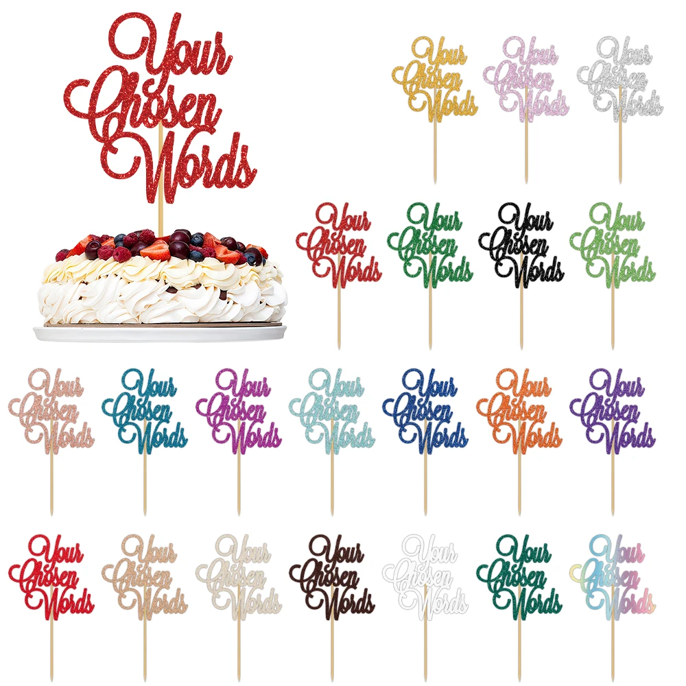 Personalisierter Glitzer-Party-Kuchenaufsatz mit individuellem Namen/Text für Meilenstein-Geburtstag, Hochzeit, Party-Kuchendekoration