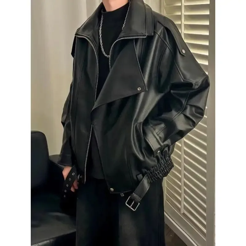 2025 otoño nueva chaqueta de cuero de solapa de estilo de gama alta chaqueta versátil de moda Casual