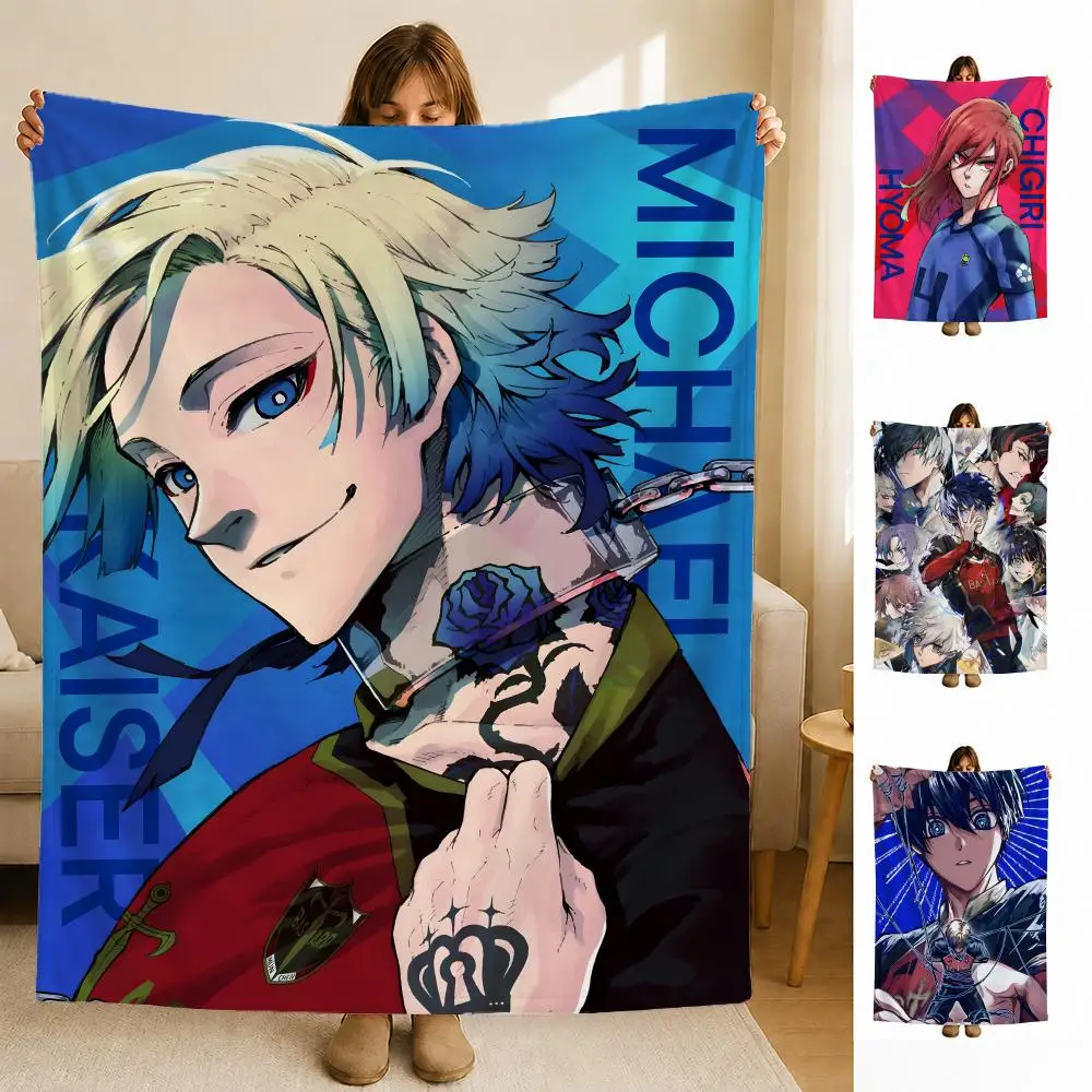 Anime B-Blue L-Lock Überwurfdecke aus weichem Flanell für Bett, Schlafzimmer, Sofa, Picknick, hautfreundliche, atmungsaktive Geschenkdecke