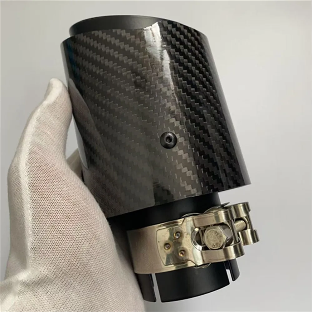 

RONSI Carbon Fiber Black Car Exhaust Tail larynx Suitable For Mercedes Benz Amg C E Gle Exhaust Pipe Tip Decoration Accessories
