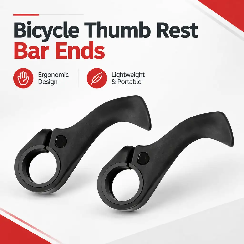 PINMOAP 1Pair Bicycle Thumb Rest Bar Ends Bike Component Ergonomic Lightweight Hand Support Fit for MTB Long Distance Riding