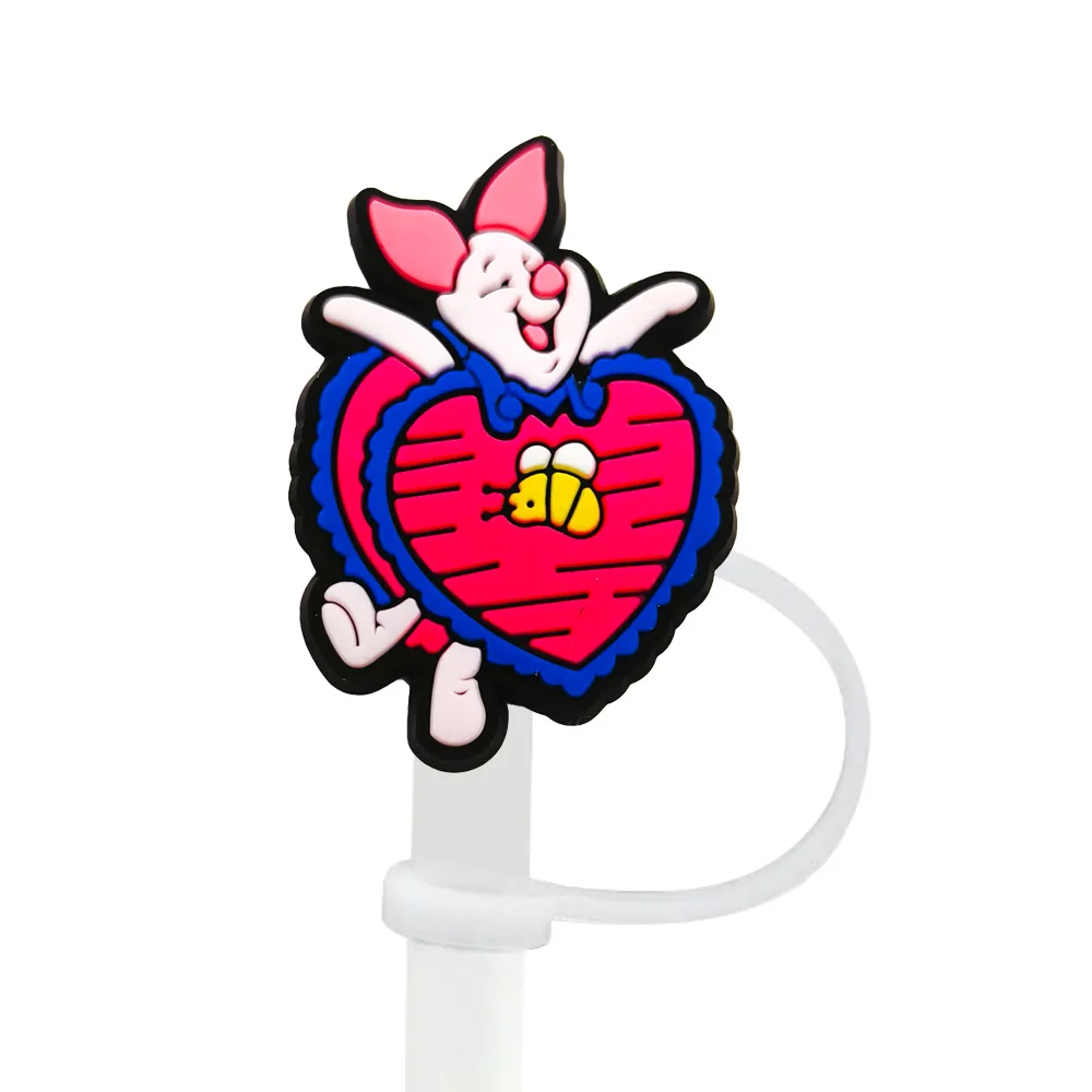 Niedliche Silikon-Strohhalm-Abdeckungen mit Winnie-Puuh-Motiv für 10-mm-Strohhalme, Strohhalmkappen für Glasbecher, passend für 30- und 40-Unzen-Becher mit Henkel, staubdicht, wiederverwendbar. – Detail 8