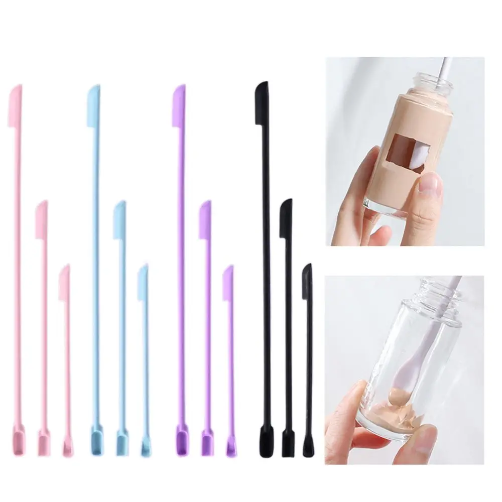 

Lengthened Soft Cosmetic Last Drop Scoop Cream Beauty Tools Makeup Brushes Deep Bottle Scraper Silicone Spatula Cosmetics Spoon