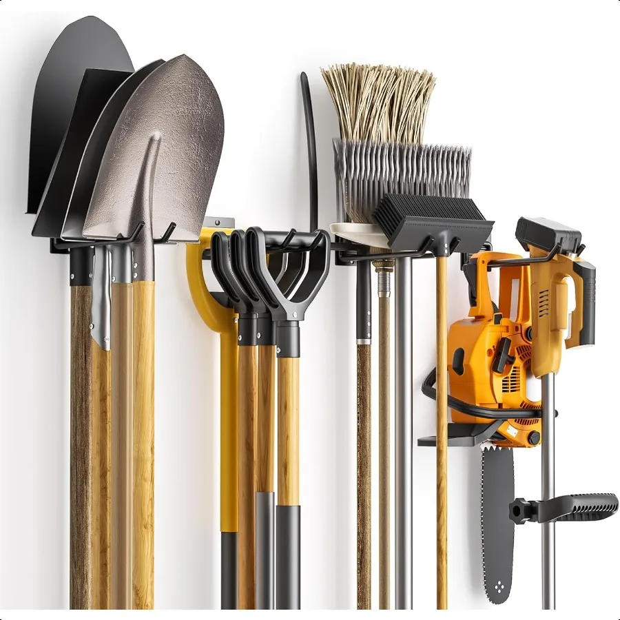 

Настенное крепление, органайзер для гаражных инструментов, крючок для хранения сарая, держатель для садовых инструментов, стойка-органайзер, металлическая вешалка для садовых инструментов для гаража f