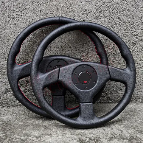 Volante automotivo universal de corrida esportiva em PVC JDM de 350 mm para karting