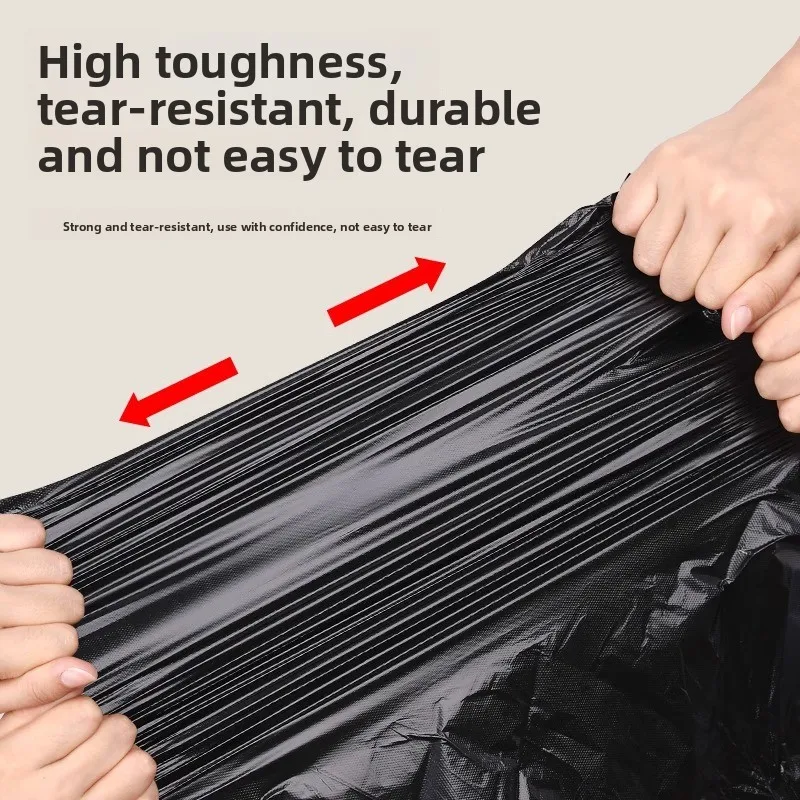 100PCS Black Thickened Disposable Handheld Drawstring Trash Bags Home Use for Kitchen Garden Waste Easy To Use Eco-Friendly