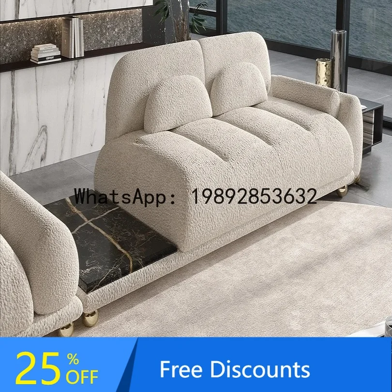 XL French Retro Sofa Living Room Straight Three-Seater Cat-Proof Fabric Small Apartment Cream Style Sofa