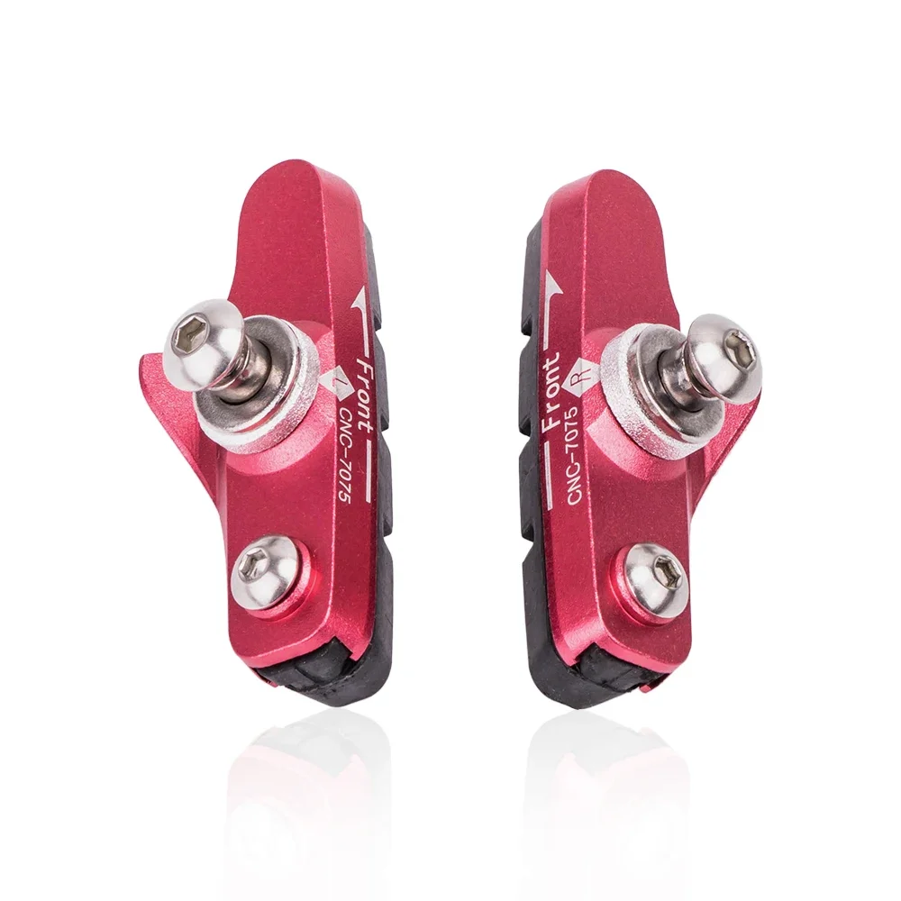 Road Bike Brake Shoes C Caliper Hoof Replaceable Rubber Pads CNC Shell Block For Aluminum Alloy Rims Friction Wheel Brake