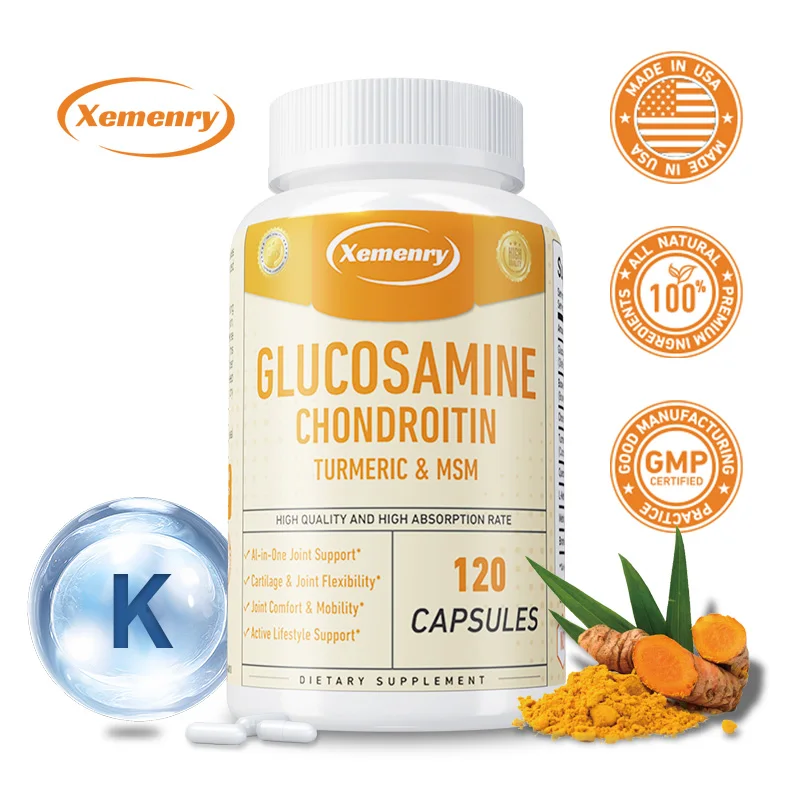 

Glucosamine Chondroitin MSM Turmeric - Joint Support Supplements That Relieve Knee, Hand, and Leg Pain, Strengthen Bones