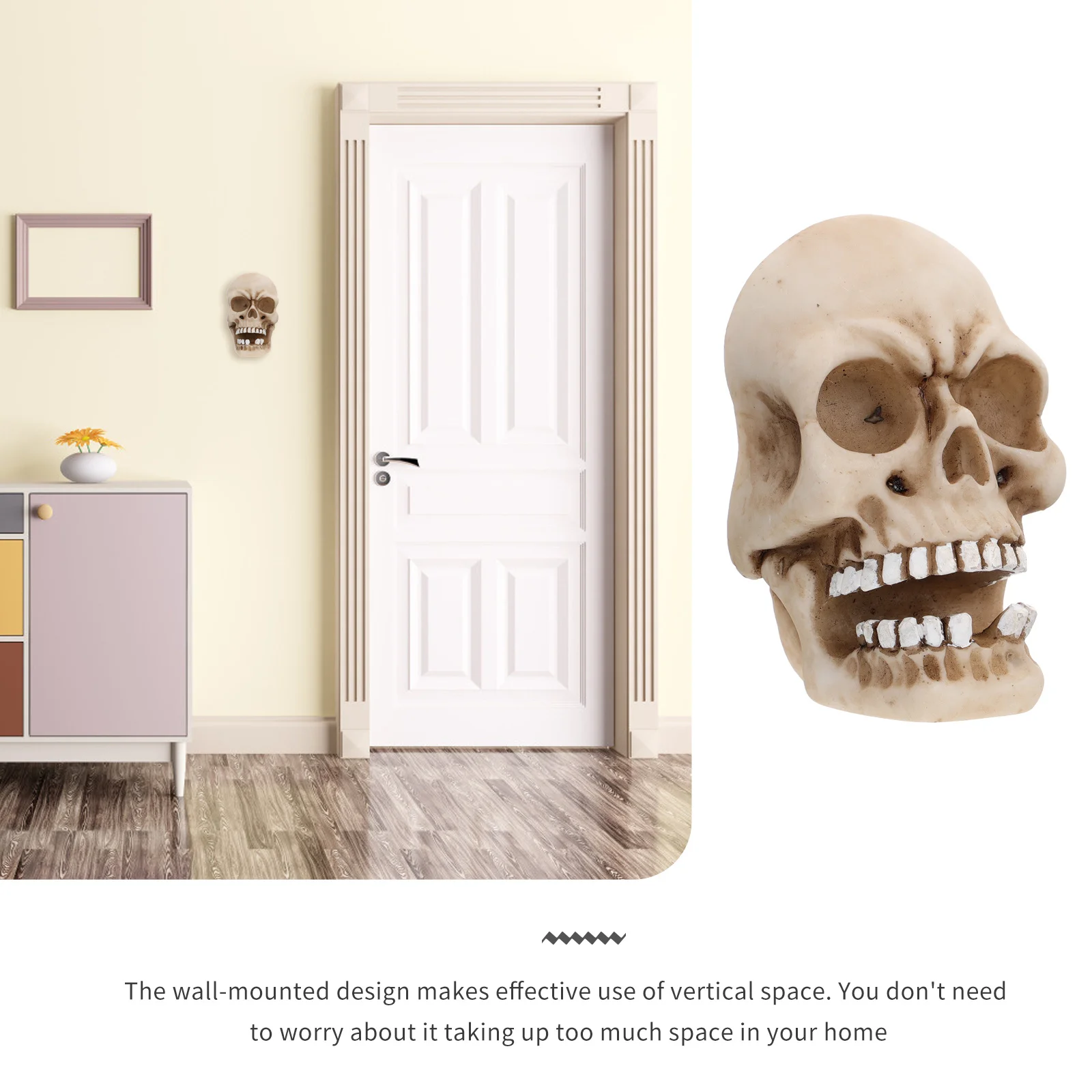 

2Pcs Key Box Horror Skull Resin Wall Hanging Cable Organizer Wire Holder USB Data Cable Management