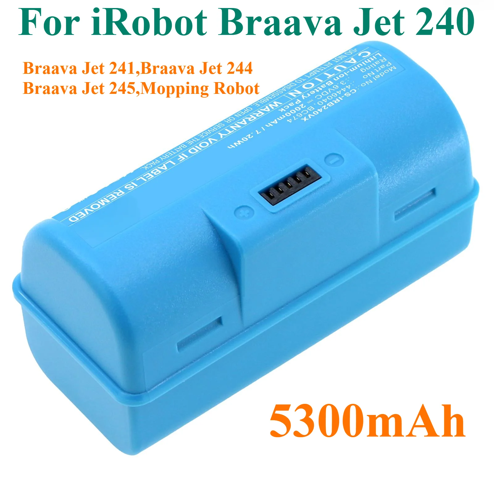 For IRobot Braava Jet 240, 241, 244,245,Mopping Robot 5300mAh Battery 4446040,BC674