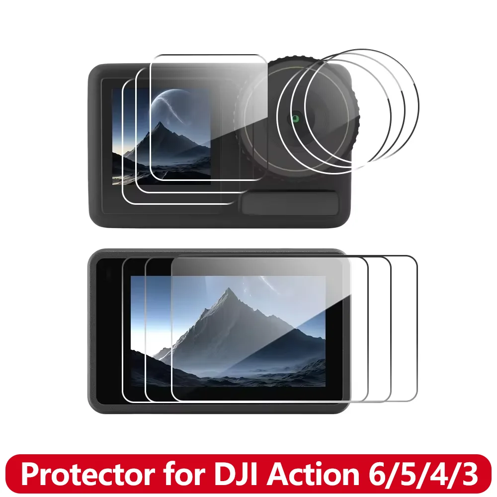 �y�Z�[�����zTempered Glass Screen & Lens Protector for DJI Osmo Action 6 5 PRO 4 3, 9H HD Anti-Scratch Camera Film, 1/2/3 PCS Available