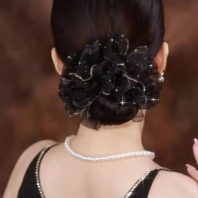 Großes Haarband Hochelastisches Stirnband Blumen-Elegantes Goldenes Sternenhimmel-Haarband Voluminöses Bubble-Stirnband für Damen Haaraccessoires – Detail 3