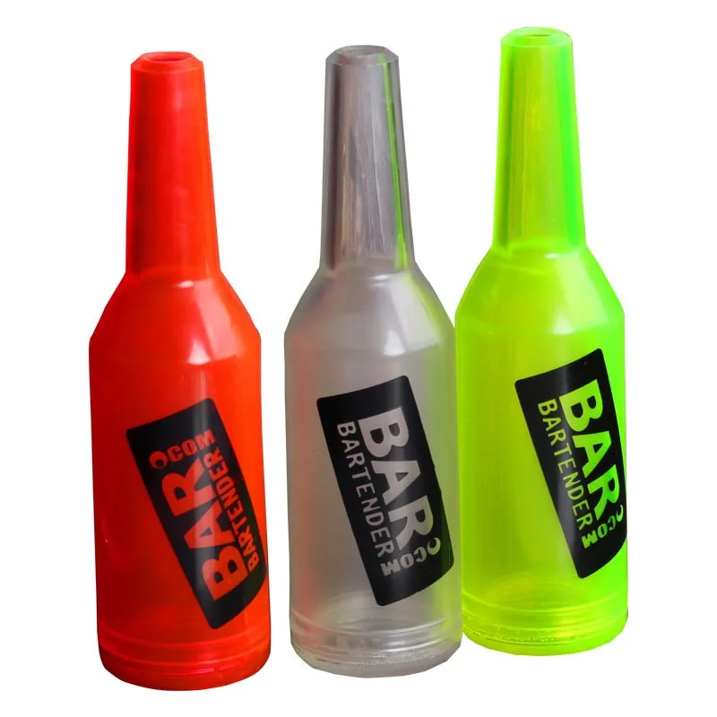 Aixiangru Fire Bottle Bartenders Practice & Performance Bottle,Naked Totem Colorful Transparent Fluorescent Bar Accessories