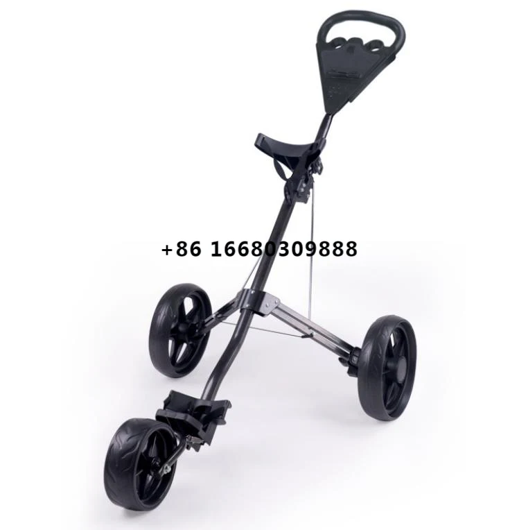 

Lightweight and compact 3 Wheel Black Push Golf Trolley