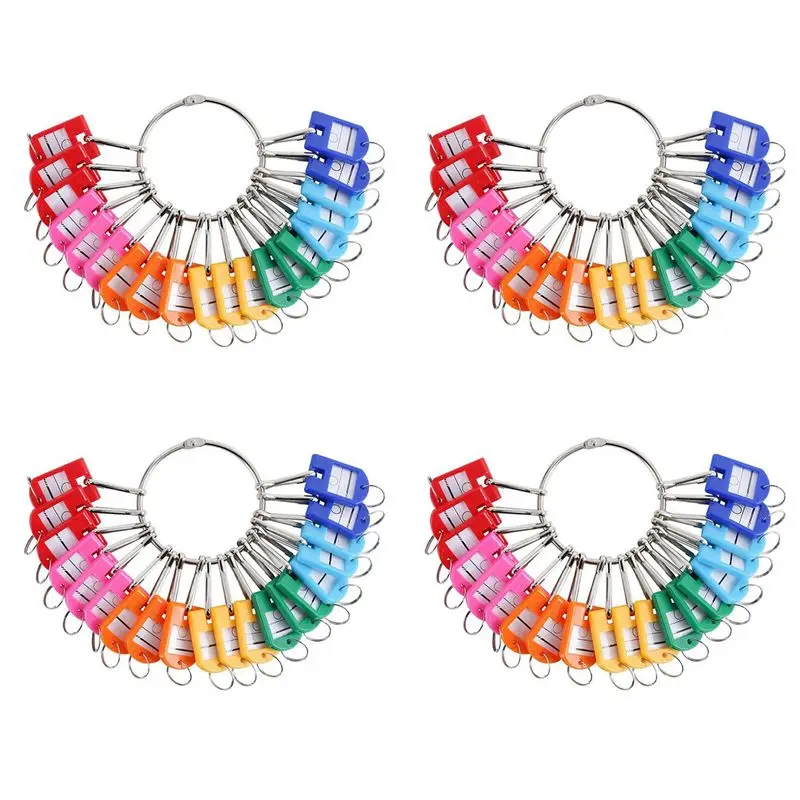 Exquisite-Portable Metal Ring Key Organizer With 120 Spring Hooks & Key Tags With Ring And Label Window