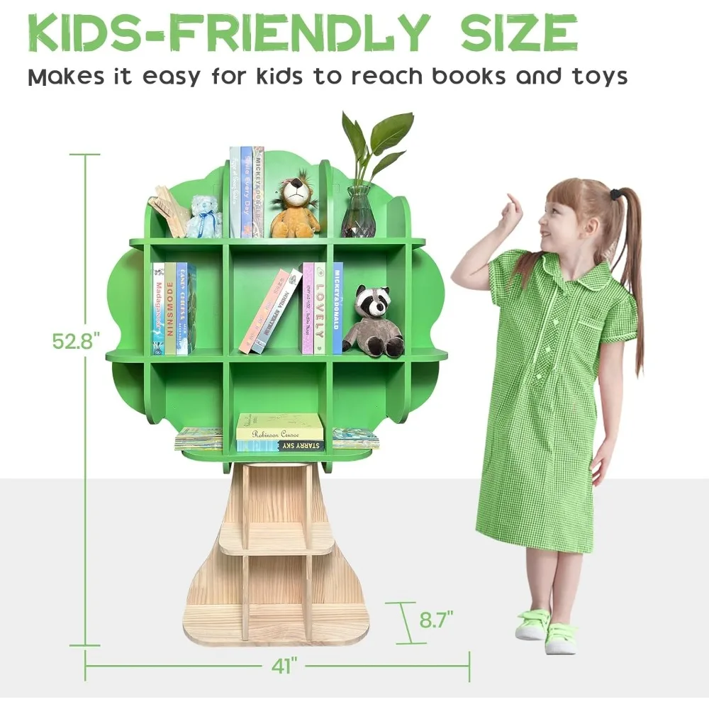 Bookcase, 5 Tier Children's Bookcase, Creative Bookcases for Classroom, Playroom, Bedroom, Nursery, Wooden Bookcase