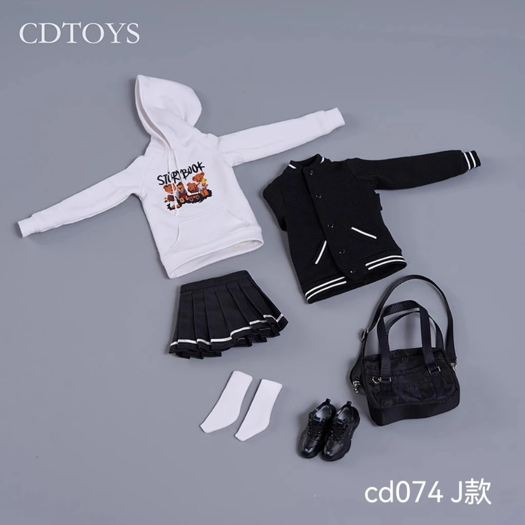Dtoys Cd074 1/6 femme soldat maillot de Baseball pull à capuche jupe plissée ensemble pour 12 pouces figurine poupée jouets