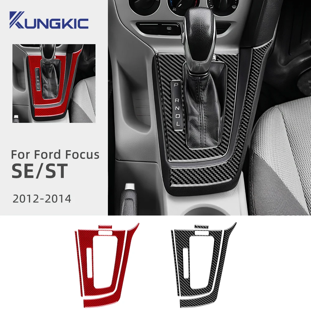 

For Ford Focus SE ST MK3 2012 2013 2014 Real Soft Carbon Fiber Sticker LHD RHD Car Gear Shift Frame Panel Trim Accessories