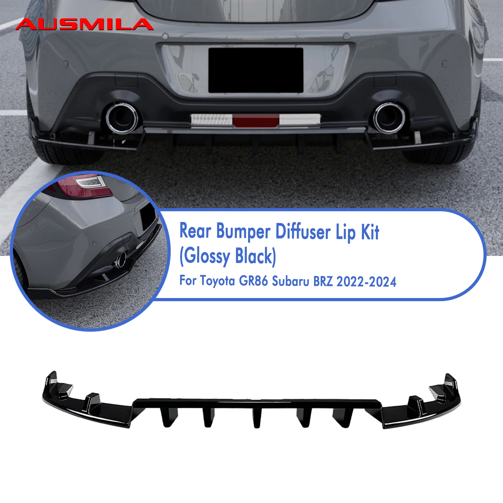 Car Rear Lip Diffuser Bracket Lower Splitter For Toyota GR86 Subaru BRZ 2022 2023 2024