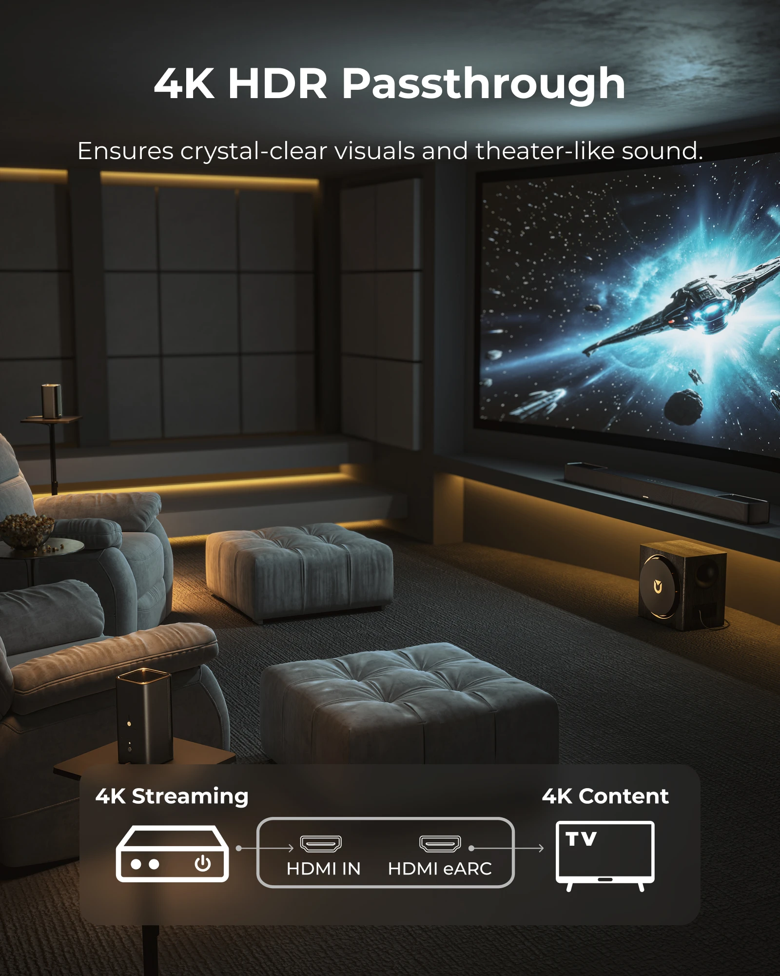 ULTIMEA 7.1.4 Surround SoundSystem Soundbar voor tv met Dolby Atmos & APP-bediening, thuisbioscoop Bluetooth-luidspreker met 10" subwoofer