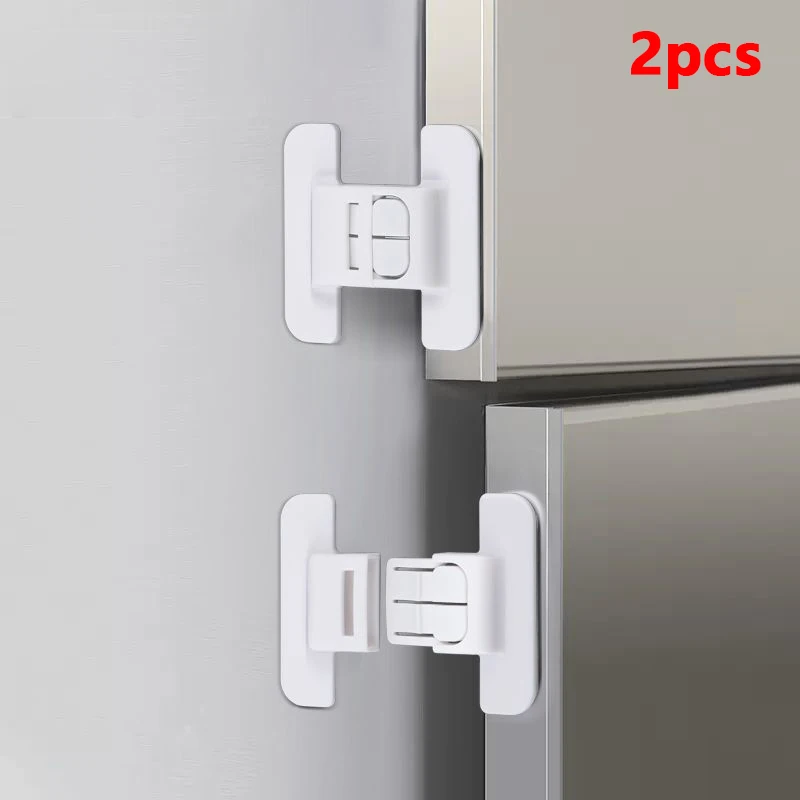 2pcs Kids Security Protection Refrigerator Lock Home Furniture Cabinet Door Safety Locks Anti-Open Water Dispenser Locker Buckle